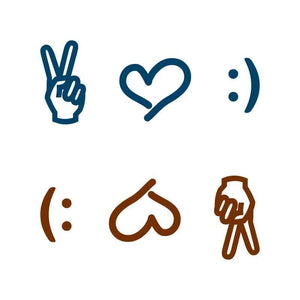 "Peace, Love, Happiness - Icons" Manifestation Tattoo 2-Pack